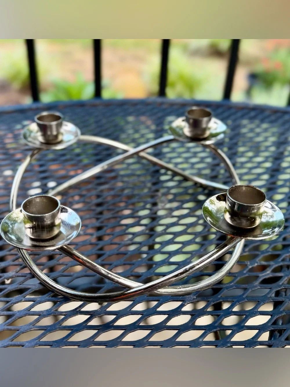 4-Arm Candle Centerpiece in Silver